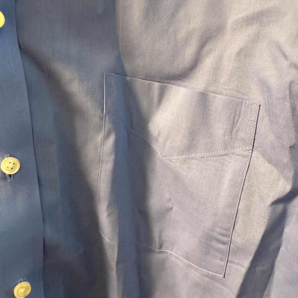 Stafford Men's Blue Dress Shirt - Picture 3 of 4